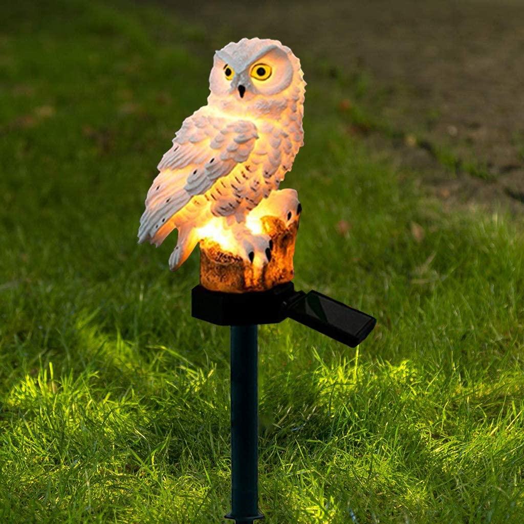 Garden Solar Lights Outdoor Decorative Resin Owl Solar LED Lights with Stake for Garden Lawn Pathway - Decotree.co Online Shop