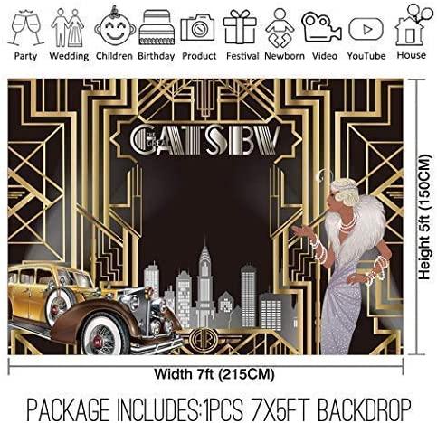 Gatsby Themed Backdrop for Celebration Retro Roaring 20's 20s Party Art Decor Happy 1st Birthday Wedding Decoration Pictures Background Supplies Photo Booth Prop - Decotree.co Online Shop