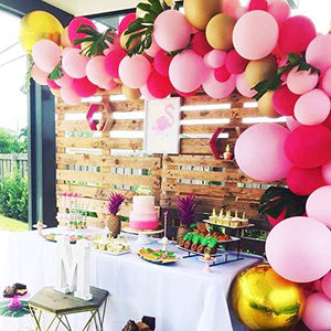 Girl’s Birthday Flamingo Garland Kit Balloon 70 Pcs Pink Rose Red Golden for Hawaii Tropical Themed Party - Decotree.co Online Shop