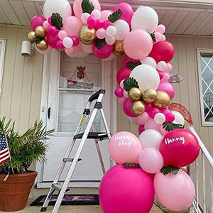 Girl’s Birthday Flamingo Garland Kit Balloon 70 Pcs Pink Rose Red Golden for Hawaii Tropical Themed Party - Decotree.co Online Shop