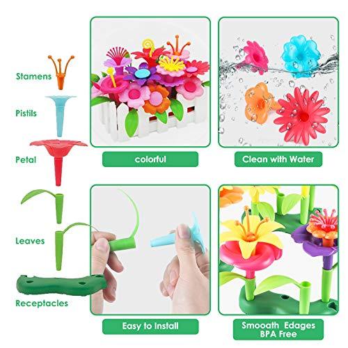 Girls Toys Age 3-6 Year Old Toddler Toys for Girls Boys Gifts Flower Garden Building Toy Educational Activity Stem Toys(130 PCS) - Decotree.co Online Shop