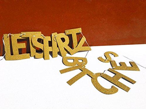 Glitter Gold Alphabet LET'S PARTY Banner for Bachelorette party Decoration - Decotree.co Online Shop