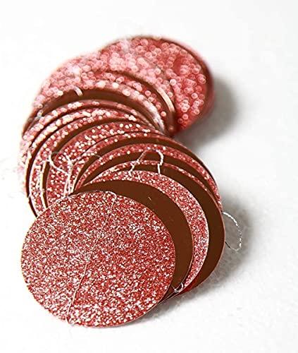 Glitter Rose Gold Circle Dots Garland Party Decorations Paper Polka Dots Hanging Streamer String Bunting Banner Backdrop Background Decor - Decotree.co Online Shop