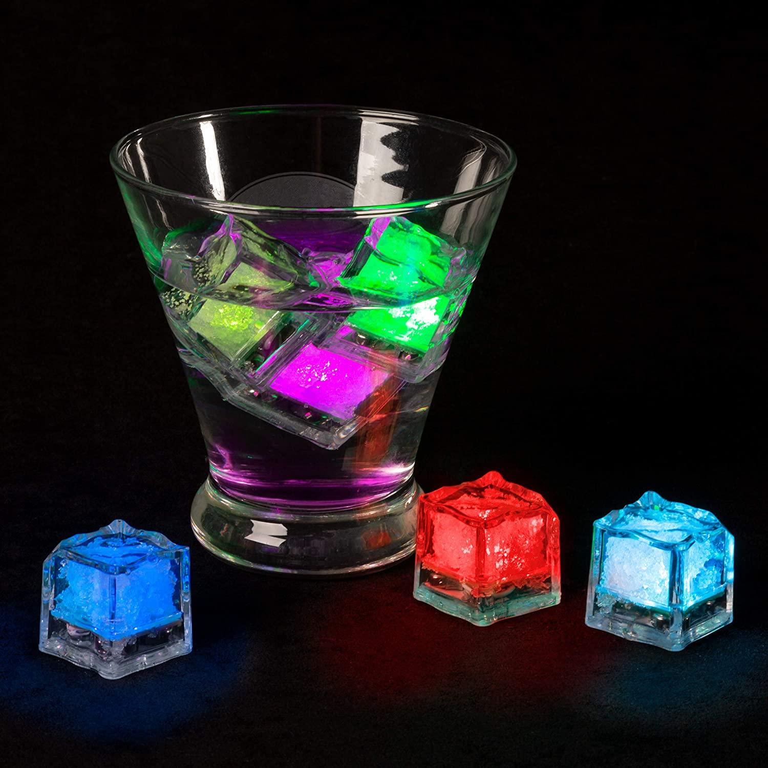 Glow LED Ice Cube Shape Lights Liquid Activated Submersible, Reusable-Color Change, Battery Operated for Weddings, Glow Parties - Decotree.co Online Shop