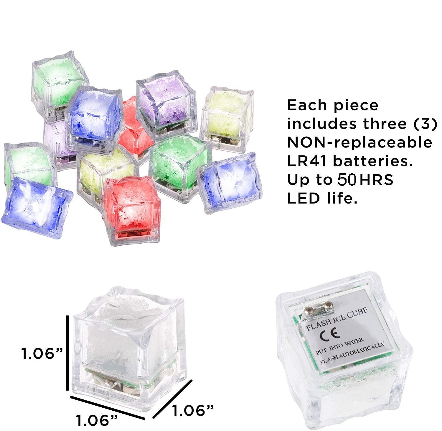 Glow LED Ice Cube Shape Lights Liquid Activated Submersible, Reusable-Color Change, Battery Operated for Weddings, Glow Parties - Decotree.co Online Shop