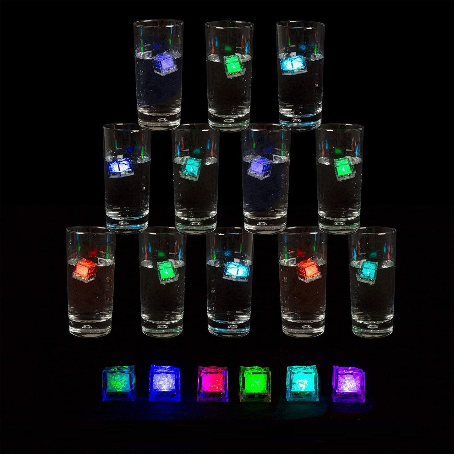 Glow LED Ice Cube Shape Lights Liquid Activated Submersible, Reusable-Color Change, Battery Operated for Weddings, Glow Parties - Decotree.co Online Shop