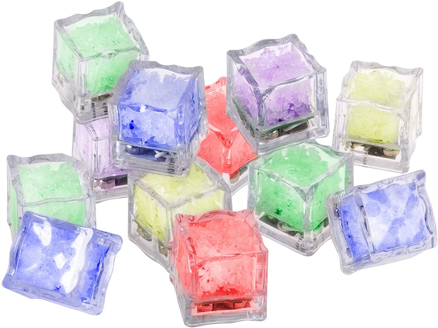 Glow LED Ice Cube Shape Lights Liquid Activated Submersible, Reusable-Color Change, Battery Operated for Weddings, Glow Parties - Decotree.co Online Shop