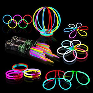 Glow Sticks Bulk Party Supplies 100 Piece Glow in The Dark Halloween Party Favors Pack for Kids/Adults - Decotree.co Online Shop