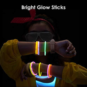 Glow Sticks Bulk Party Supplies 100 Piece Glow in The Dark Halloween Party Favors Pack for Kids/Adults - Decotree.co Online Shop