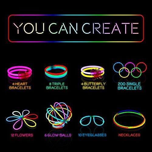 Glow Sticks Bulk Party Supplies 100 Piece Glow in The Dark Halloween Party Favors Pack for Kids/Adults - Decotree.co Online Shop