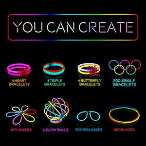 Glow Sticks Bulk Party Supplies 100 Piece Glow in The Dark Halloween Party Favors Pack for Kids/Adults - Decotree.co Online Shop