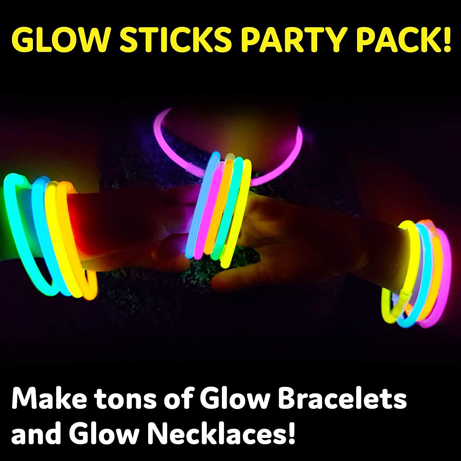 Glow Sticks Party Supplies 8 Inch Glow in the Dark Light Up Sticks Glow Party Decorations Favors, Neon Party Glow Necklaces Bracelets with Connectors - Decotree.co Online Shop