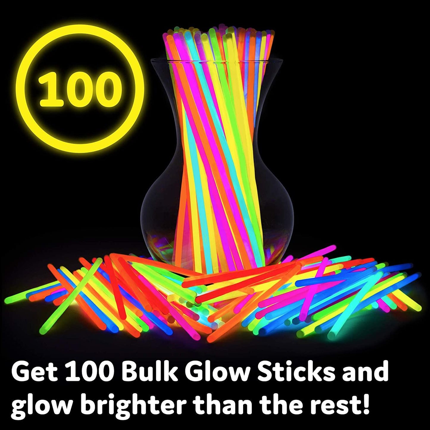 Glow Sticks Party Supplies 8 Inch Glow in the Dark Light Up Sticks Glow Party Decorations Favors, Neon Party Glow Necklaces Bracelets with Connectors - Decotree.co Online Shop