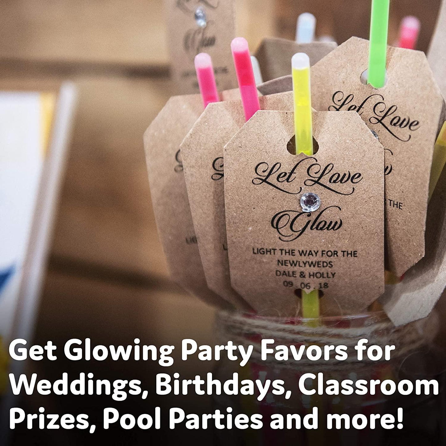 Glow Sticks Party Supplies 8 Inch Glow in the Dark Light Up Sticks Glow Party Decorations Favors, Neon Party Glow Necklaces Bracelets with Connectors - Decotree.co Online Shop