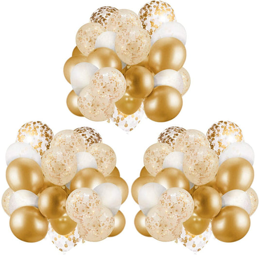 Gold Confetti Latex Balloons, 12 inch Gold Balloons with Golden Paper Dots? - Decotree.co Online Shop