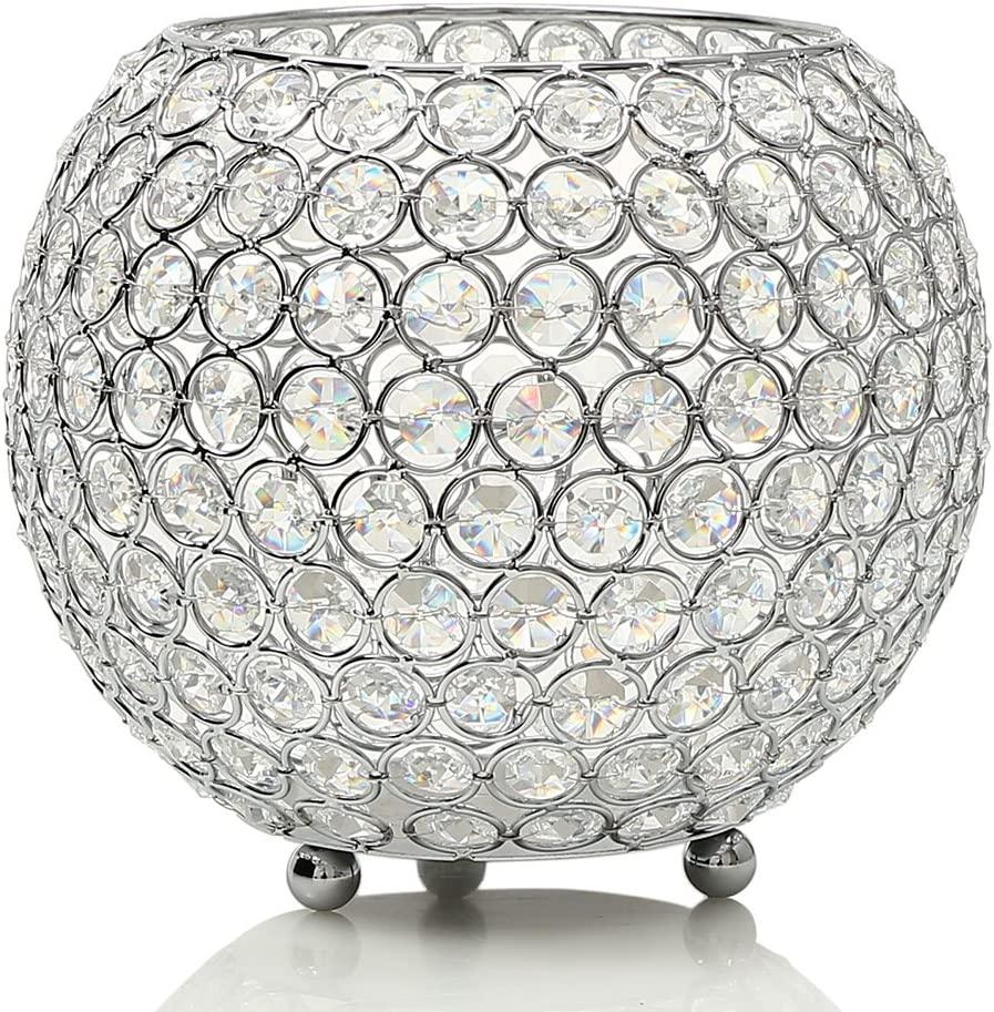 Gold Crystal Bowl Tea Light Candle Holders for Wedding Coffee Office Table Decorative Centerpieces - Decotree.co Online Shop