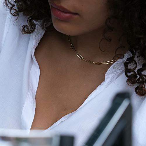 Gold Initial Necklaces for Women Girls, 14K Gold Plated Layering Paperclip Link Chain Necklace - Decotree.co Online Shop