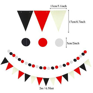 Graduation Decorations, Black and Red Congrats Grad Banner Paper Pompoms Hanging Swirls Graduation Confetti Paper Garland Party Balloons - Decotree.co Online Shop