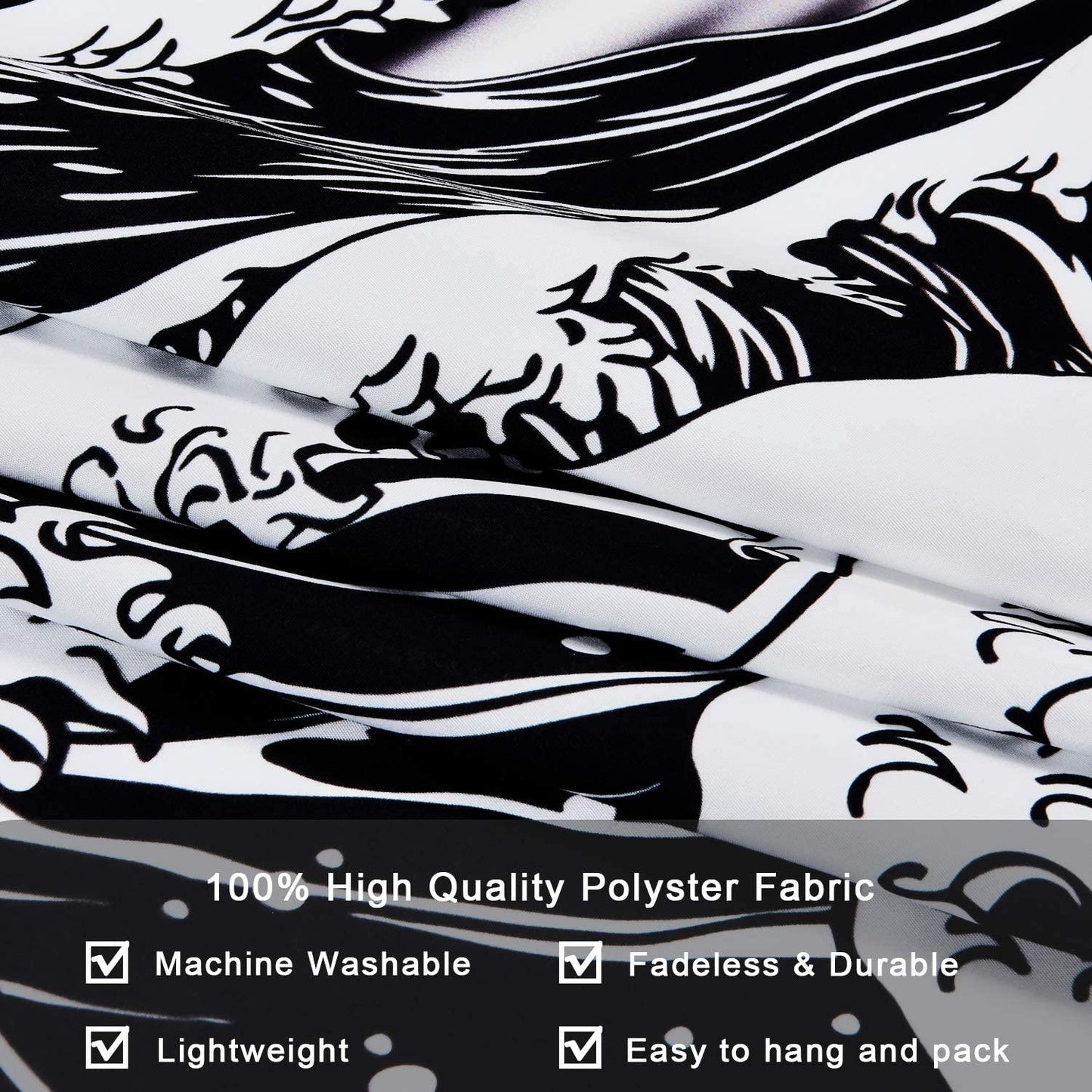 Great Wave Tapestry Sunset Tapestry Ocean Wave Tapestry Black and White Tapestry Wall Hanging for Room(59.1 x 59.1 inches) - Decotree.co Online Shop