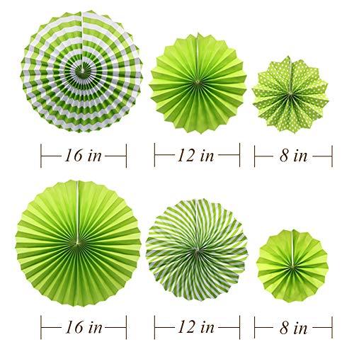 Green Hanging Paper Party Decorations, Round Paper Fans Set Paper Pom Poms Flowers for Birthday Wedding Graduation Baby Shower Events Accessories - Decotree.co Online Shop