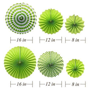 Green Hanging Paper Party Decorations, Round Paper Fans Set Paper Pom Poms Flowers for Birthday Wedding Graduation Baby Shower Events Accessories - Decotree.co Online Shop