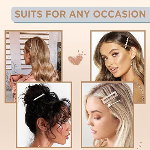 Hair Clips, 20 Pcs Hair Barrettes for Women & Girls, Acrylic Pearl Alligator Clips, Hair Accessories for Women - Decotree.co Online Shop