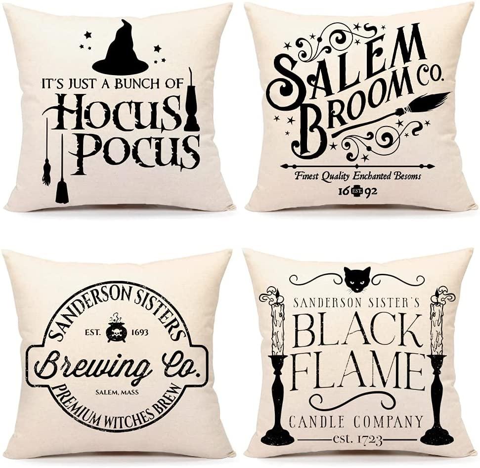 Halloween Decor Pillow Covers 18x18 Set of 4 Halloween Decorations - Decotree.co Online Shop
