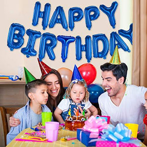 Happy Birthday Banner (3D Blue) Mylar Foil Letters | Inflatable Party Decor and Event Decorations for Kids and Adults | Reusable, Ecofriendly Fun - Decotree.co Online Shop