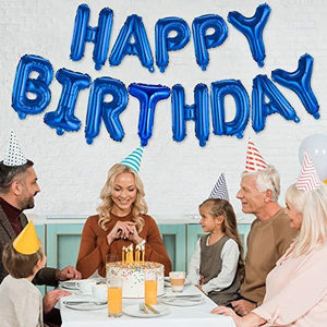 Happy Birthday Banner (3D Blue) Mylar Foil Letters | Inflatable Party Decor and Event Decorations for Kids and Adults | Reusable, Ecofriendly Fun - Decotree.co Online Shop