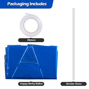 Happy Birthday Banner (3D Blue) Mylar Foil Letters | Inflatable Party Decor and Event Decorations for Kids and Adults | Reusable, Ecofriendly Fun - Decotree.co Online Shop