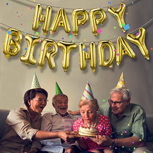 Happy Birthday Banner (3D Gold Lettering) Mylar Foil Letters | Inflatable Party Decor and Event Decorations for Kids - Decotree.co Online Shop