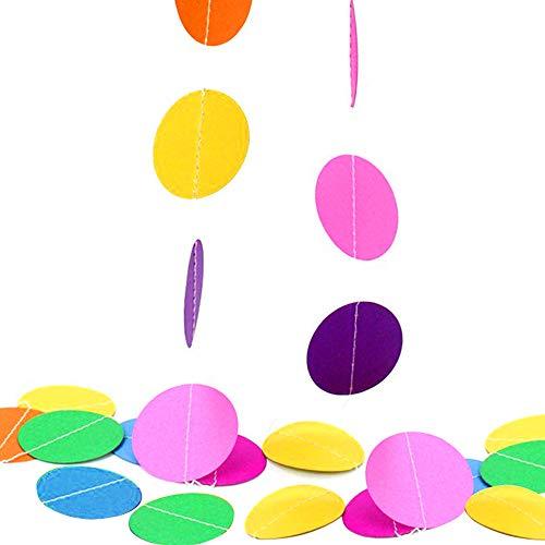 Happy Birthday Banner with Colorful Paper Flag Bunting Paper Circle Confetti Garland - Decotree.co Online Shop