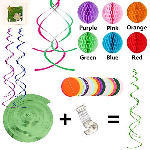 Happy Birthday Banner with Colorful Paper Flag Bunting Paper Circle Confetti Garland - Decotree.co Online Shop