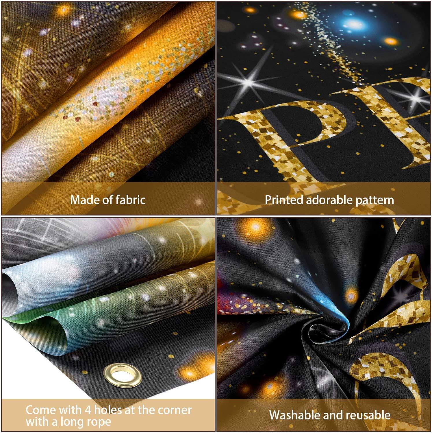 Happy New Year Party Decoration Supplies, Extra Large Fabric Happy New Year Banner for 2023 Party Decoration, - Decotree.co Online Shop