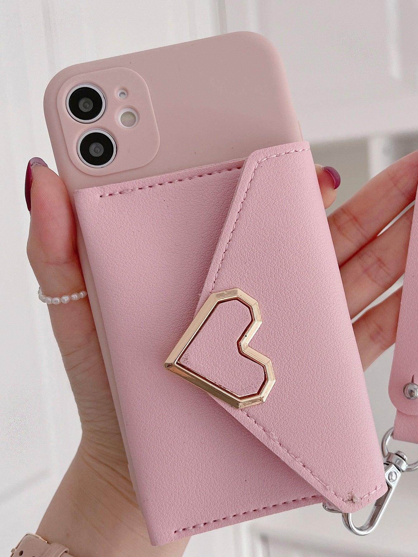 Heart Buckle Wallet Phone Case - Decotree.co Online Shop