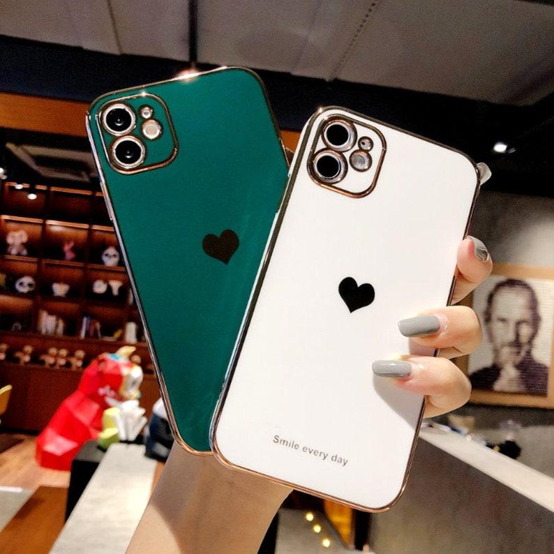 Heart Gold Accent Shockproof iPhone Case, iPhone 14 13 12 Pro Max Mini - Decotree.co Online Shop