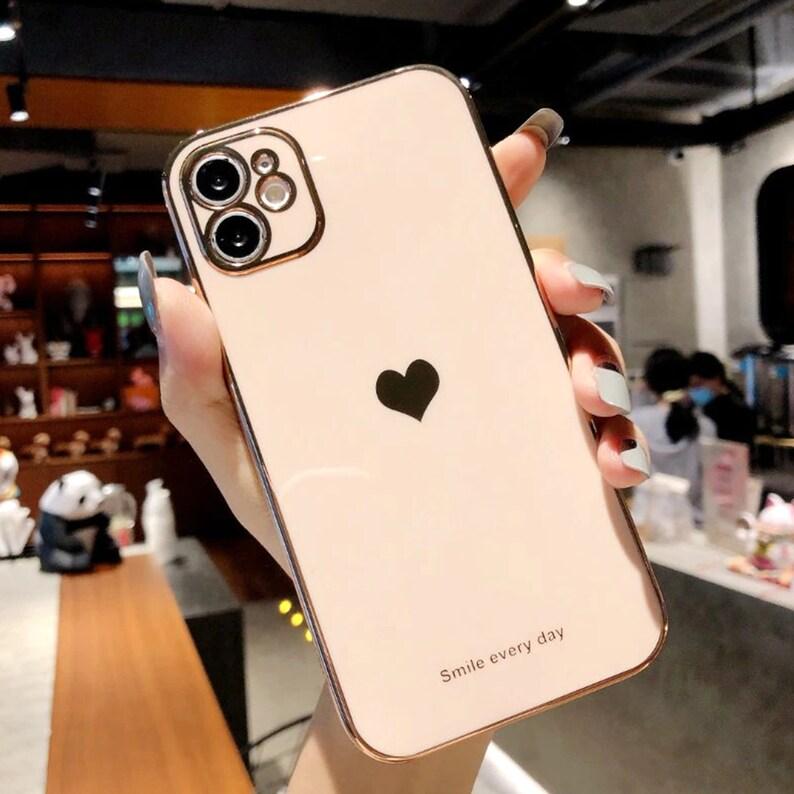 Heart Gold Accent Shockproof iPhone Case, iPhone 14 13 12 Pro Max Mini - Decotree.co Online Shop
