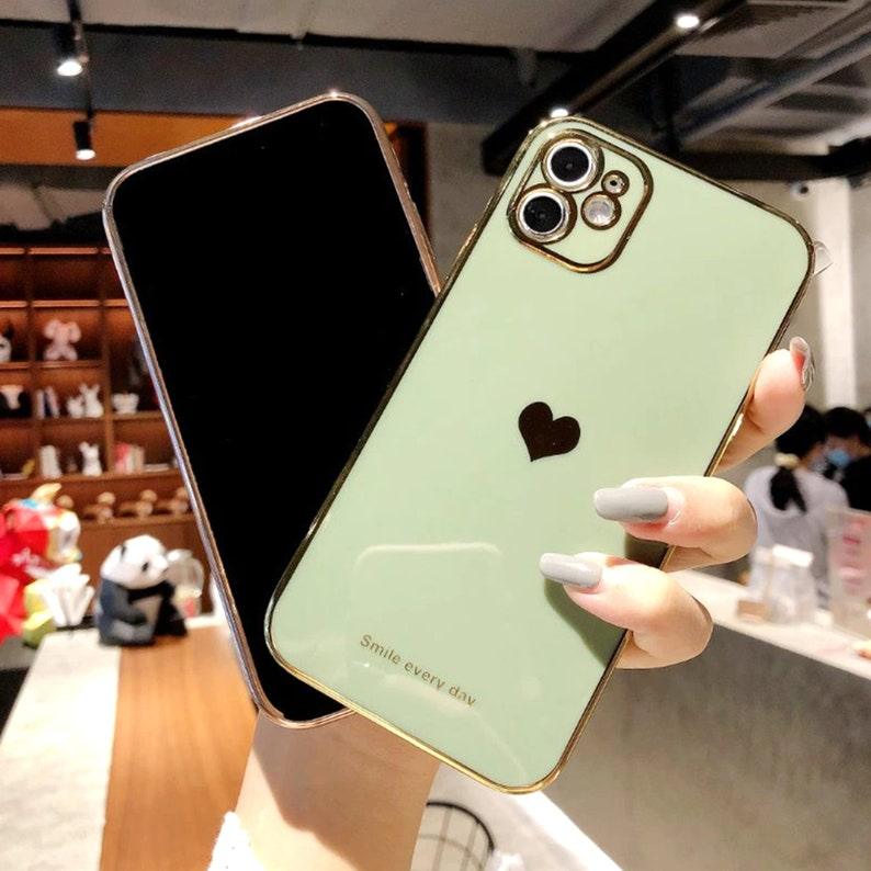 Heart Gold Accent Shockproof iPhone Case, iPhone 14 13 12 Pro Max Mini - Decotree.co Online Shop