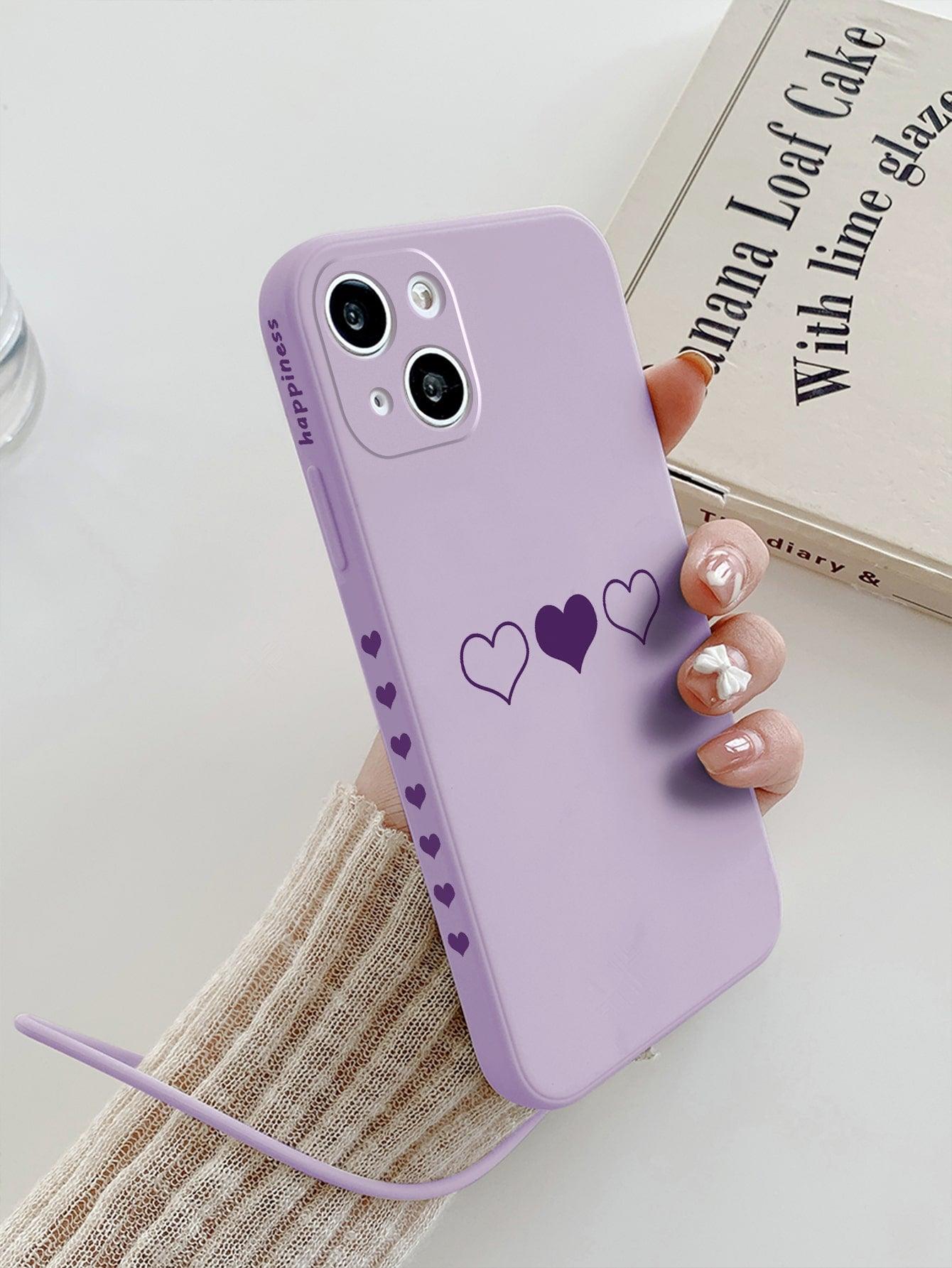 Heart Pattern Phone Case With Lanyard - Decotree.co Online Shop