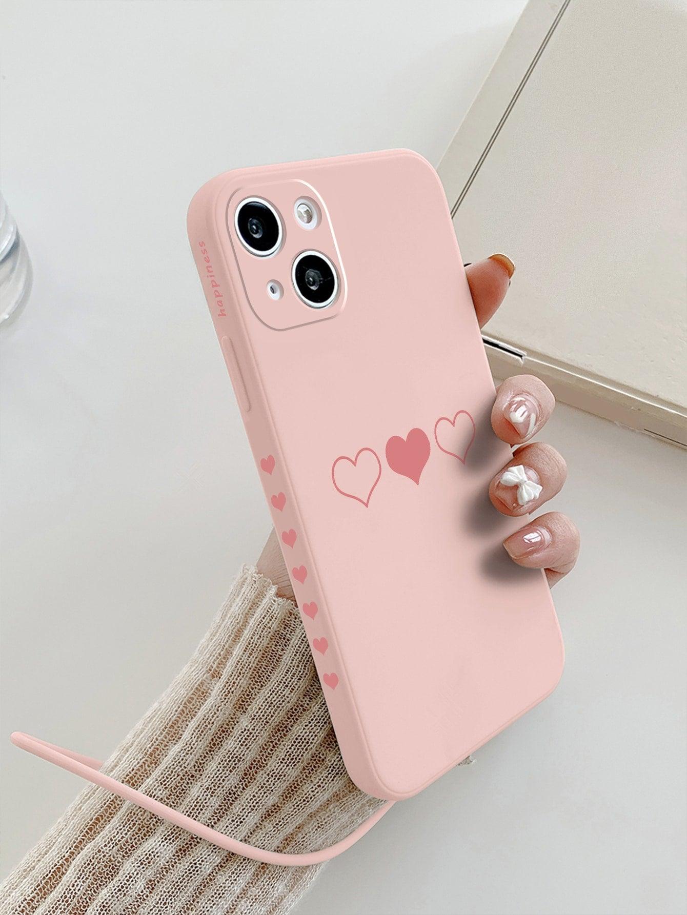 Heart Pattern Phone Case With Lanyard - Decotree.co Online Shop
