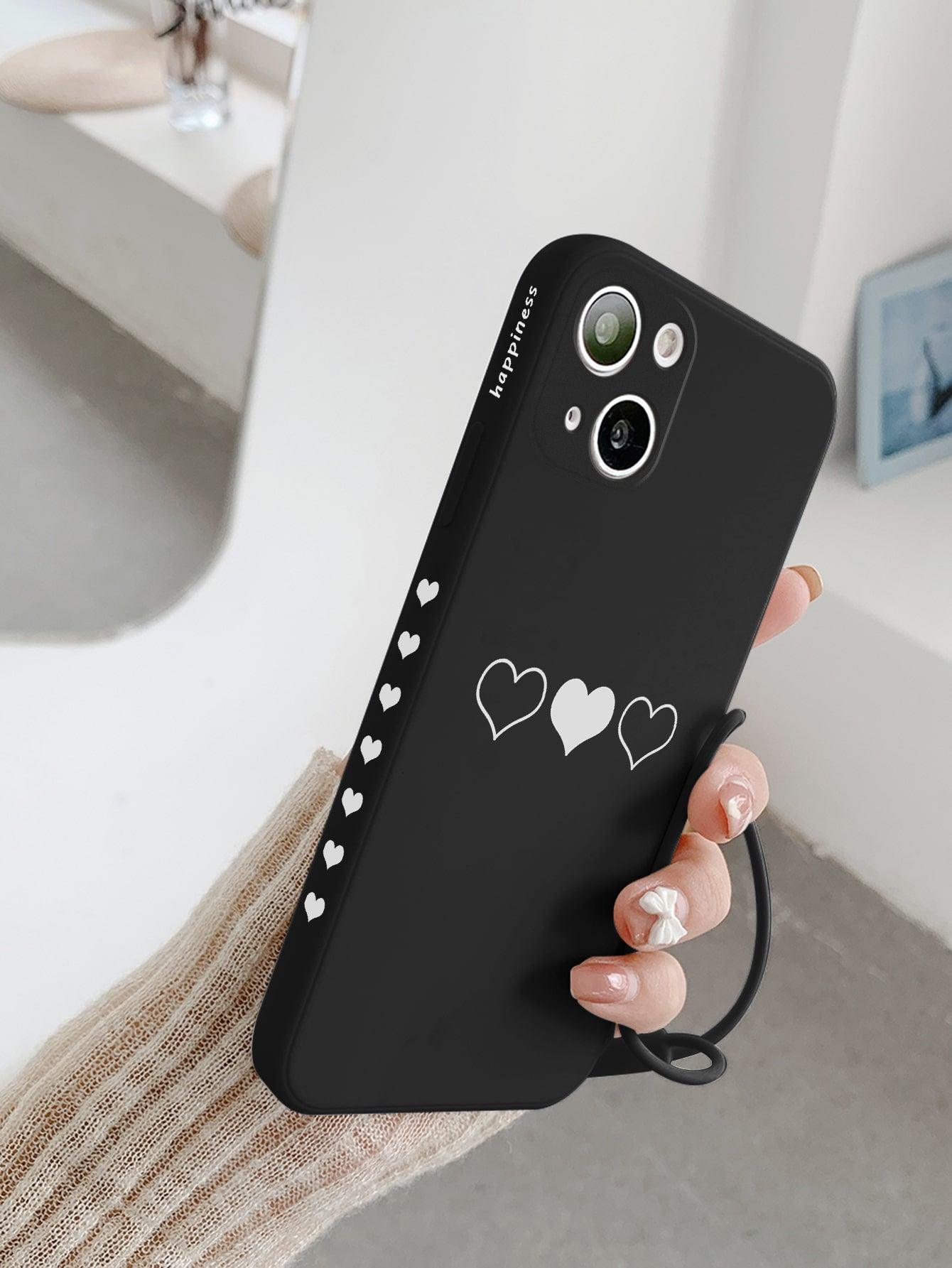 Heart Pattern Phone Case With Lanyard - Decotree.co Online Shop