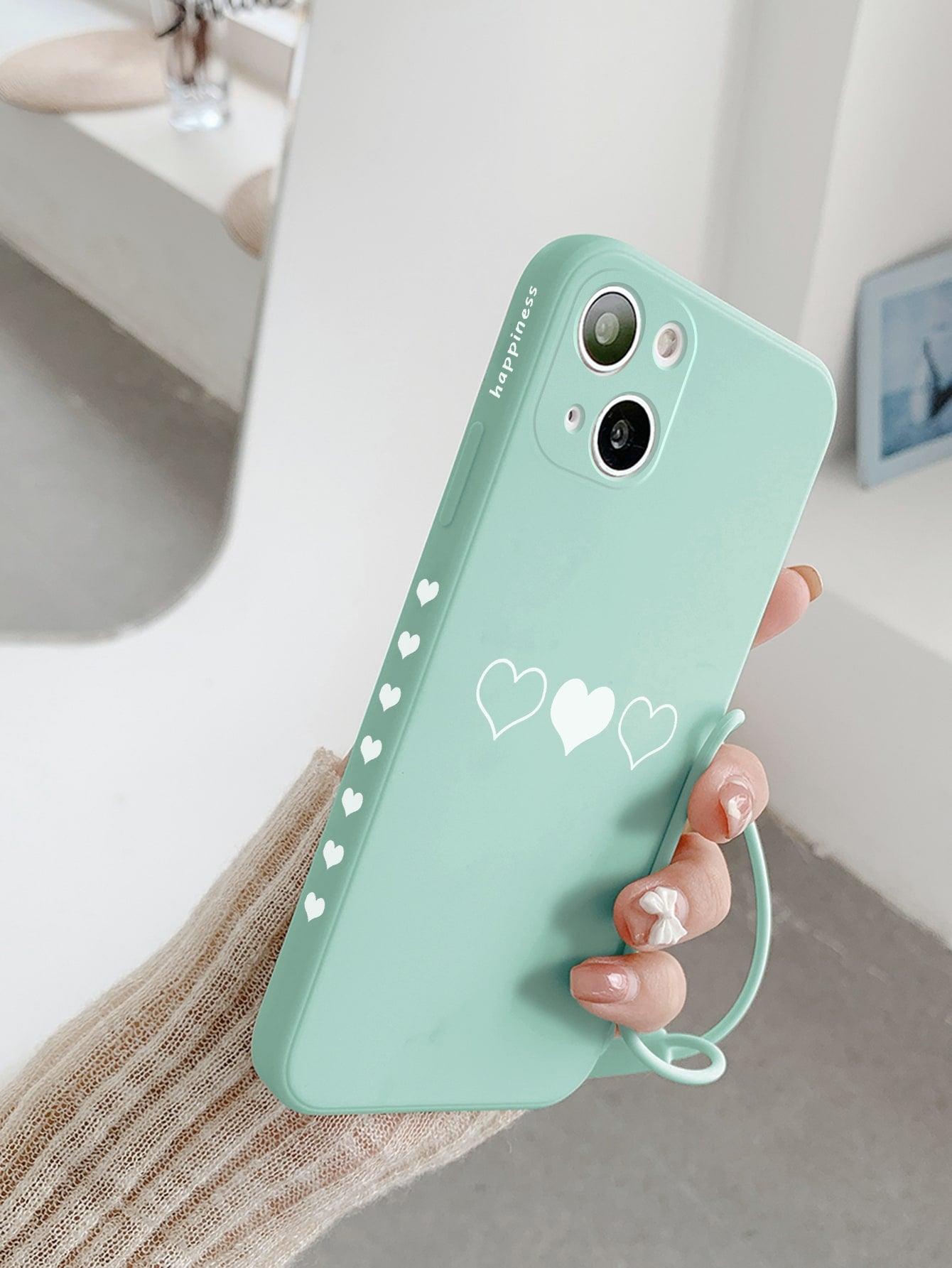 Heart Pattern Phone Case With Lanyard - Decotree.co Online Shop