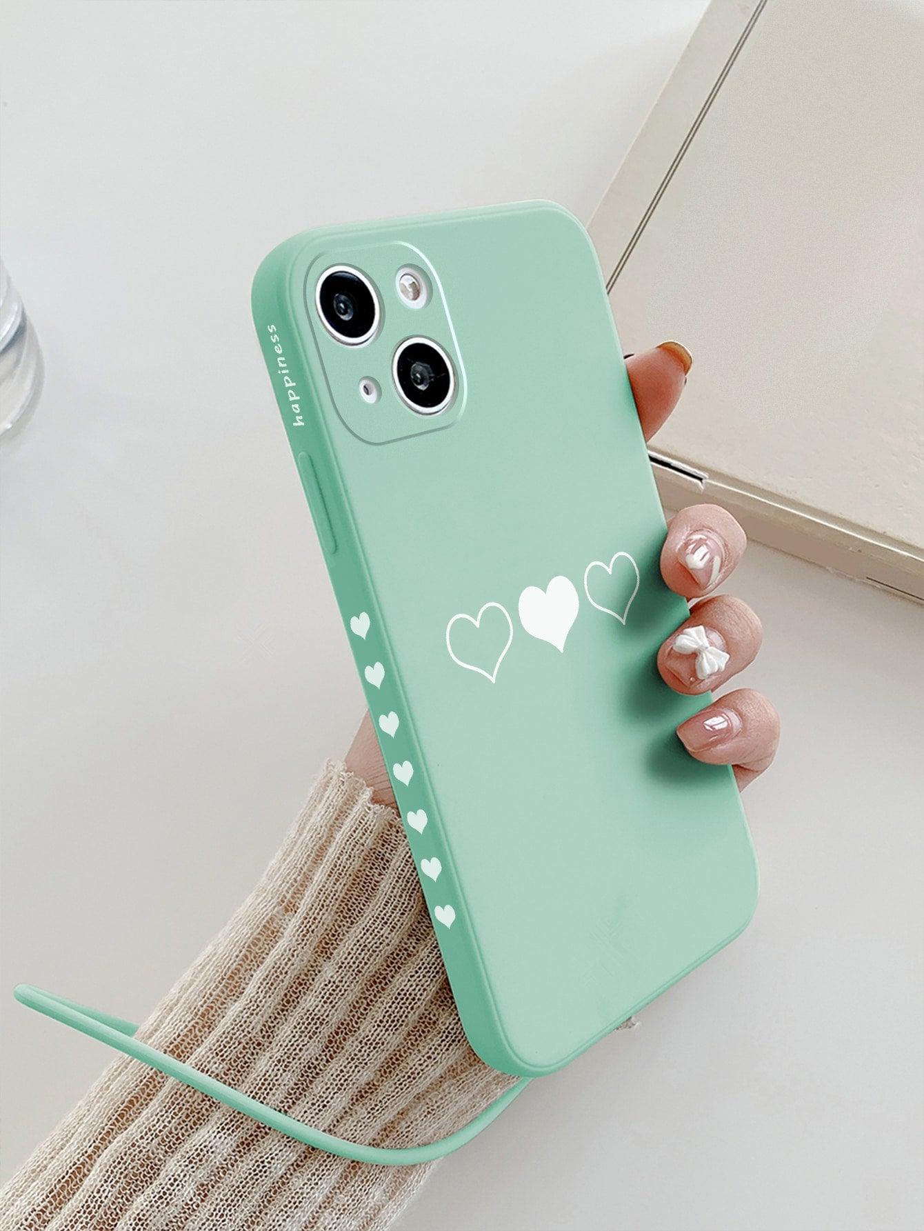 Heart Pattern Phone Case With Lanyard - Decotree.co Online Shop
