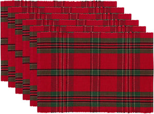 Holiday Collection, Christmas Plaid, Placemat Set, Xmas Plaid - Decotree.co Online Shop