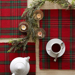 Holiday Collection, Christmas Plaid, Placemat Set, Xmas Plaid - Decotree.co Online Shop