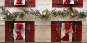 Holiday Collection, Christmas Plaid, Placemat Set, Xmas Plaid - Decotree.co Online Shop