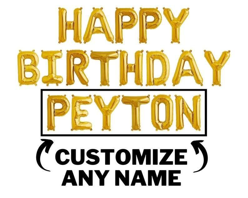 Happy Birthday Balloon Banner Custom Name Letter Balloons - Gold, Silver & Rose Gold Birthday Party Decorations - DIY Birthday Party - Decotree.co Online Shop