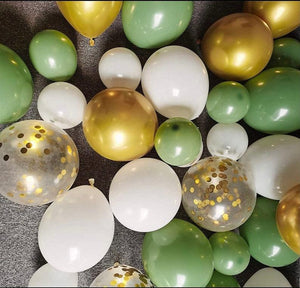 119 Sage Olive Green Balloon Garland Arch Kit White Gold Confetti Balloons Retro Green Balloon Set for Wedding Birthday Baby Shower - Decotree.co Online Shop