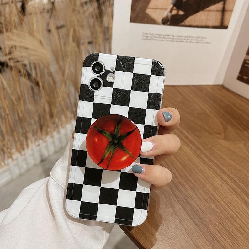 Checkerboard Croissant iPhone 14 iPhone 13 Case iPhone 12 Pro iPhone 11 Case iPhone 11 pro - Decotree.co Online Shop