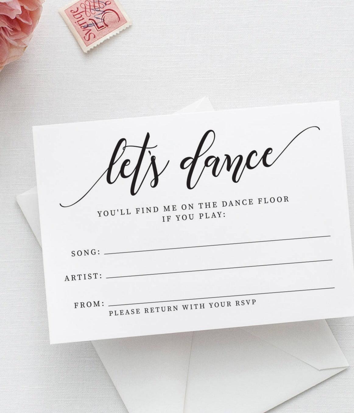 50pcs Song Request Card | Let's Dance Card | DJ Request Card | Wedding Song - Decotree.co Online Shop